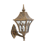 Victorian Antique Gold/Crinkle Black Aluminum Outdoor Regal Wall Light Sconce