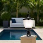 Modern Black Aluminium Serene Gate Light - Outdoor Gate Pillar Posts