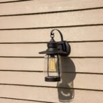 Victorian-Style Black Aluminum Outdoor Lantern Wall Light