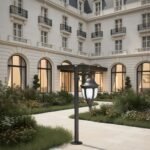 Victorian Outdoor Pathway Bloom Bollard Light, Pole Lamp for Garden