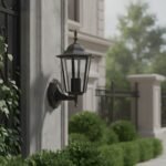 Victorian Black Aluminum Noir-Blocus Wall Light Sconce Outdoor