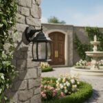 Victorian Black Aluminum Noir-Orbis Wall Light Sconce Outdoor