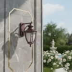 Victorian Brown Aluminum Outdoor Nova Lamp Wall Light Lantern