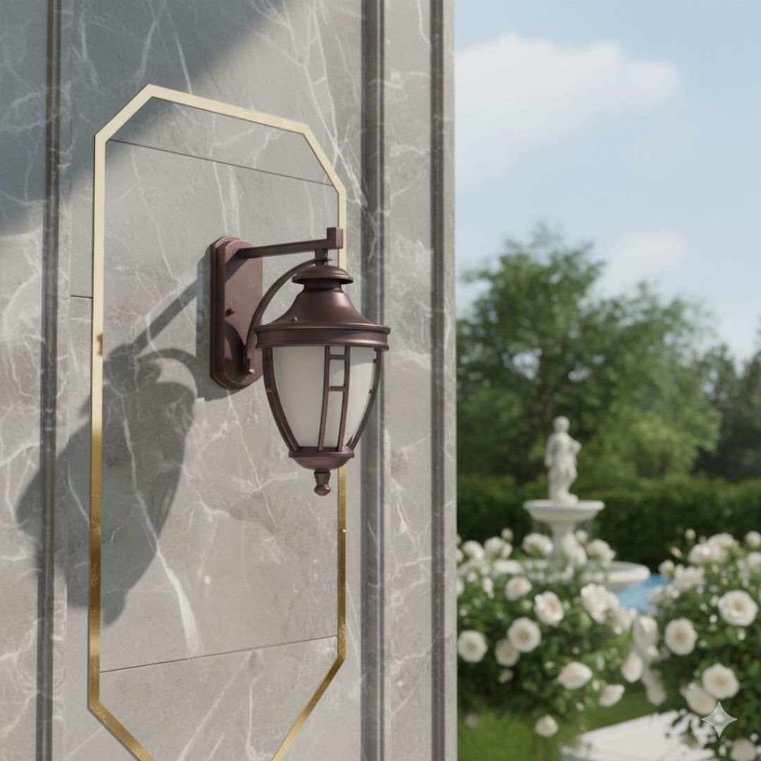 3 Victorian Brown Aluminum Outdoor Nova Lamp Wall Light Lantern - Image 1