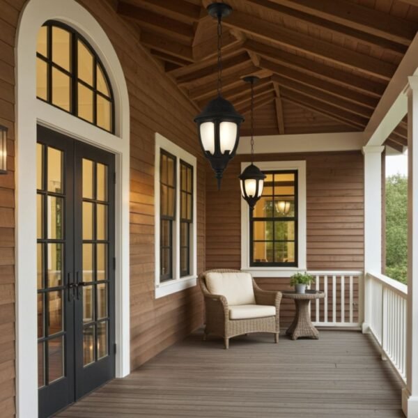 Victorian Bloom Hanging Light Crinkle Black