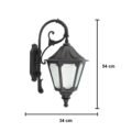 Victorian Crinkle Black Aluminium Outdoor Eclipse Arm Wall Light Small Lantern - Image 3