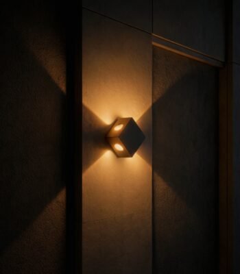 Geo Four Way Wall Light night view