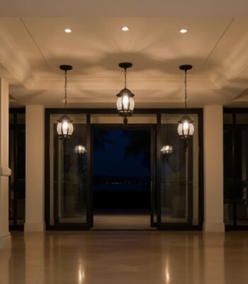 Orb Hanging Light Night View