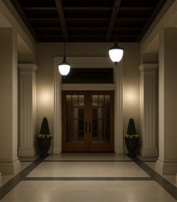 Serene Hanging Light Night View