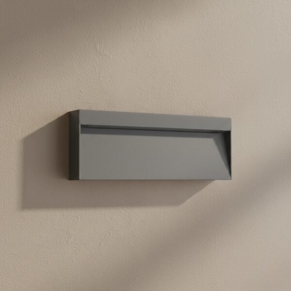 Modern Design LED Sleek Surface Foot-Light, Grey Aluminium Outdoor Wall Fixture