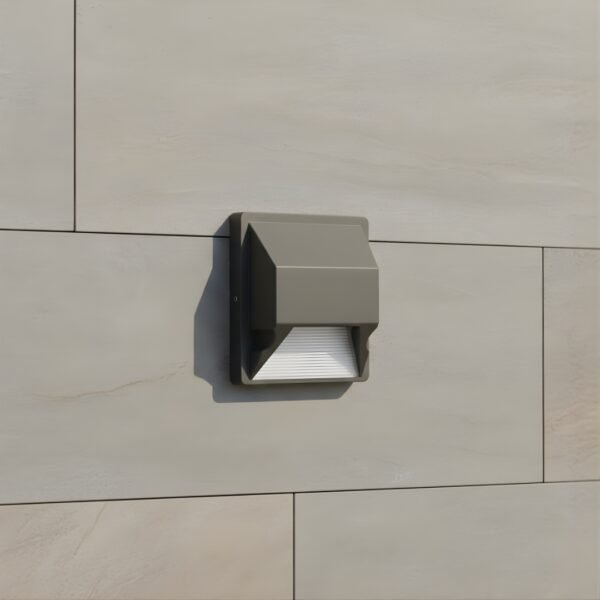 Modern Design LED Terra Surface FootLight, Grey Aluminium Outdoor Wall Fixture with Glass