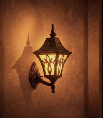 antique gold regal wall light night view