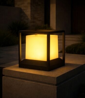 cube sleek gate light night view