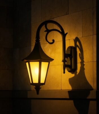 harbor arm wall light night view