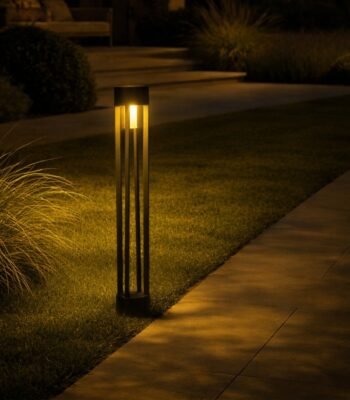 hyper round bollard light night view