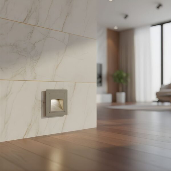 Modern Design Inlay Recessed Foot Light, Grey Aluminium Outdoor Wall Fixture