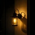Victorian-Style Black Aluminum Outdoor Lantern Wall Light - Image 2