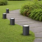 Modern Zen Ceiling Surface Light (Round) GU10 Holder, Aluminium & Glass for Landscape