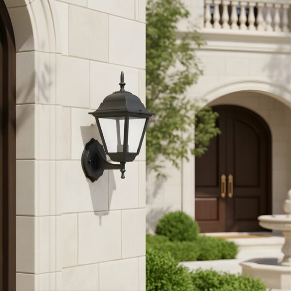 Victorian Black Aluminum Noir-Cubiq Wall Light Sconce Lamp