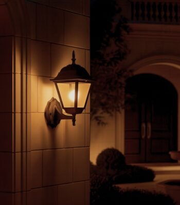 noir cubiq outdoor wall sconce light night view