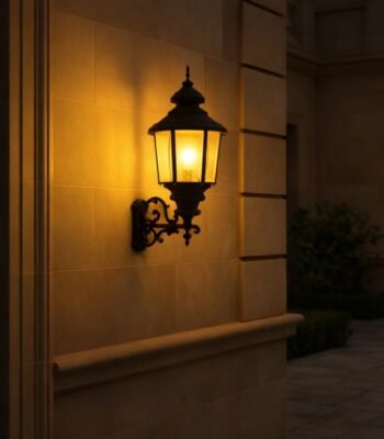 pinnacle cb big arm wall light night view