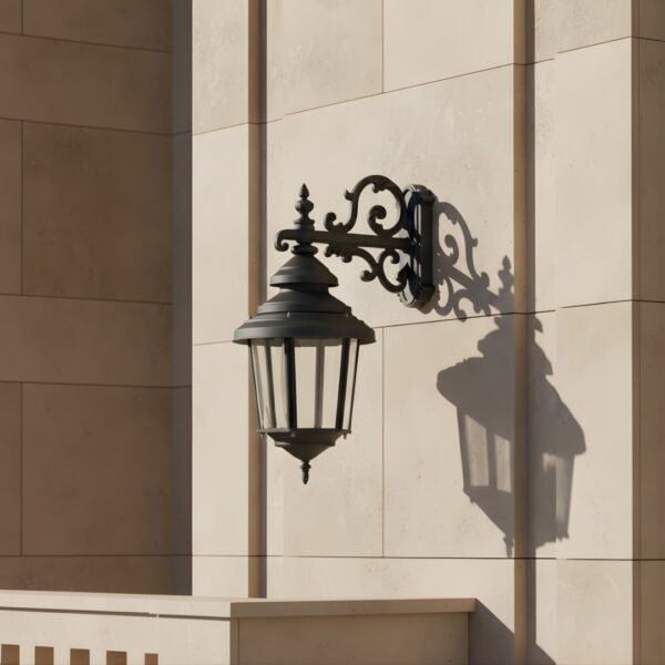 Victorian Black Aluminum Outdoor Pinnacle CB-Arm Wall Light (Small) Lantern