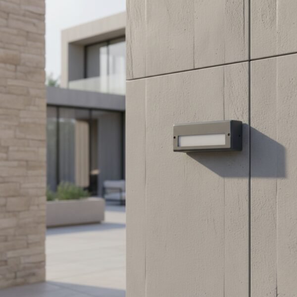 Modern Grey Aluminium Recta Bulkhead Light Half Wall 12W LED