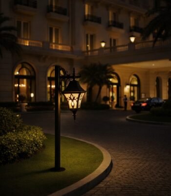 regal bollard 1 light night view