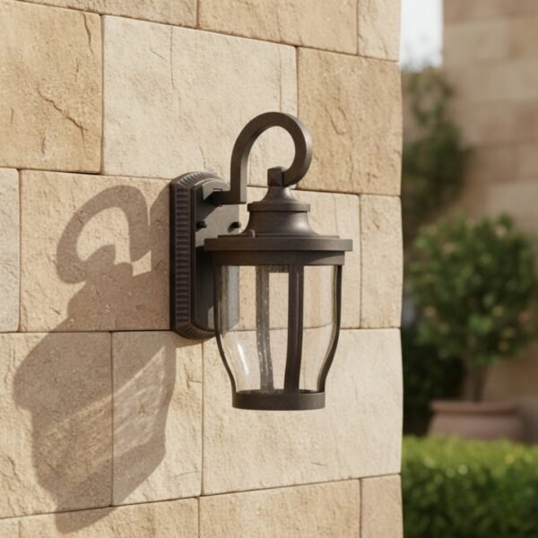 Victorian Rustica Lamp Wall Light (Round) Lantern Outdoor Antique Brown