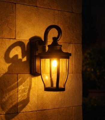 rustica lamp wall light night view