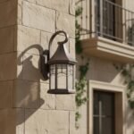 Victorian Antique Brown Aluminum Outdoor Rustica Lamp Wall Light (Trigon) Lantern