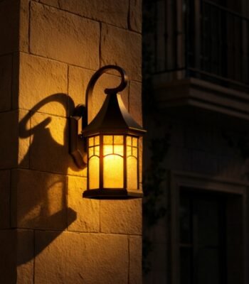 rustica trigon lamp wall light night view