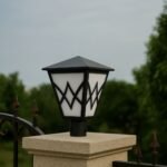 Victorian Black Outdoor Cathedral Trigon Gate Light