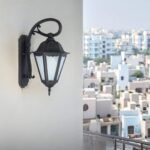 Victorian Crinkle Black Aluminum Outdoor Titan Wall Light Lantern