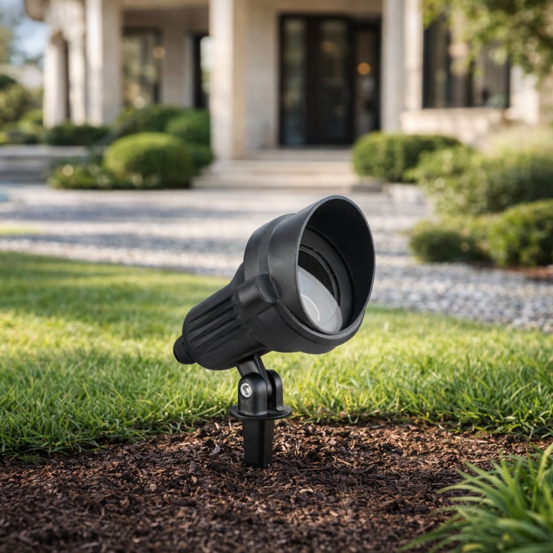 ul-3375-spike-light-day-view Modern UL 3375 Spike Light/Focus Light Aluminium with Glass for Outdoor Garden & Pathway Light - Image 1