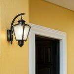 Victorian Black Aluminium Outdoor Vista Arm Wall Light (Down) Lantern